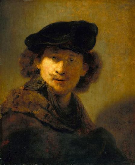 Rembrandt Peale Self-Portrait with Velvet Beret oil painting image